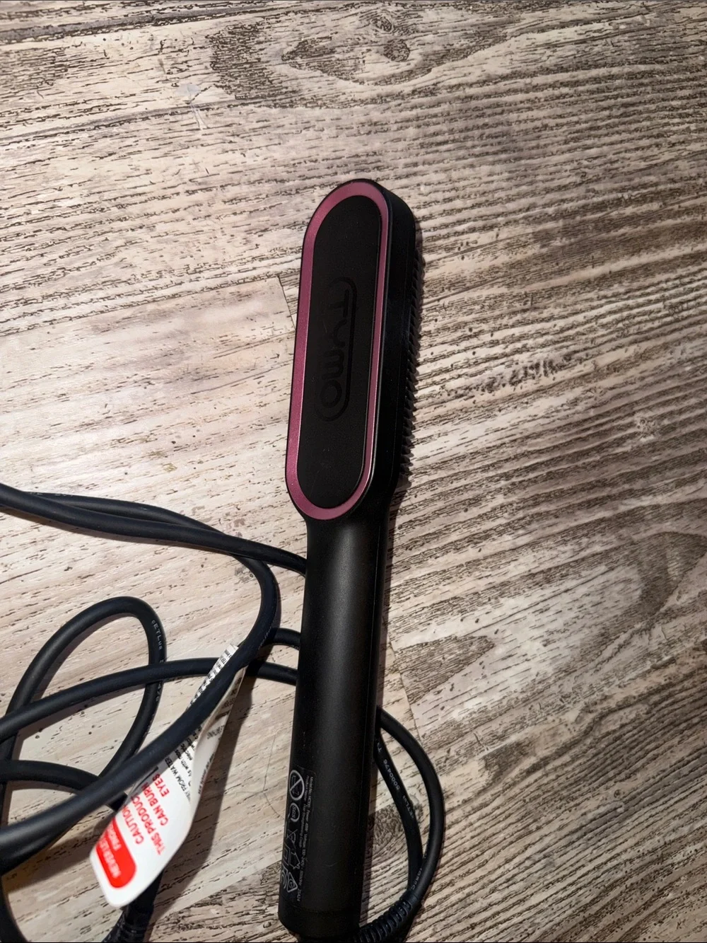Black and Pink Heated Hair Straightening Brush - Women Accessories
